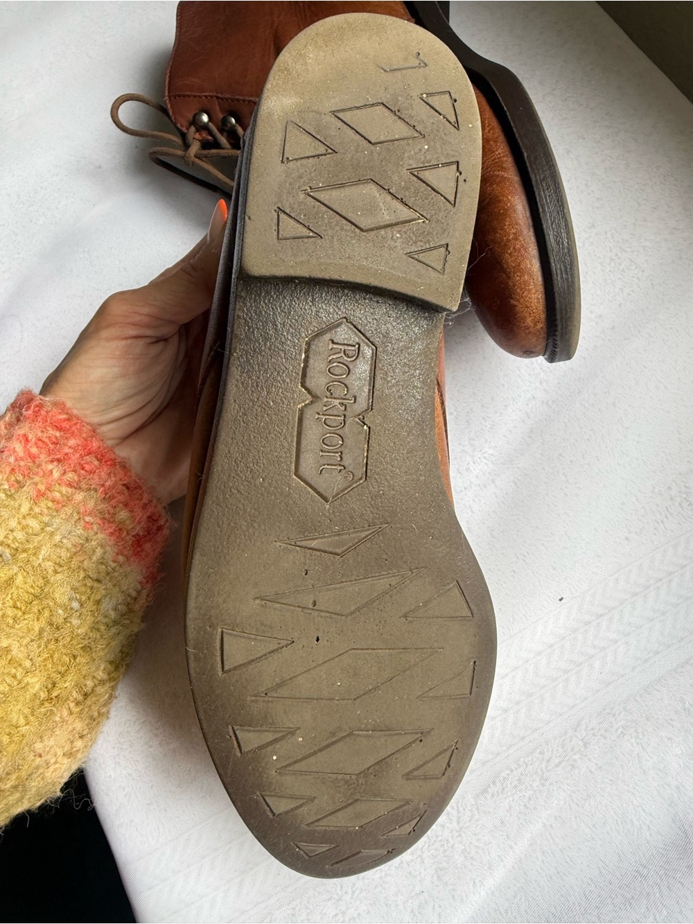 Vintage Rockport Brown Leather Lace Up Ankle Boots Womens 6.5M Made Slovenia - Picture 7 of 7